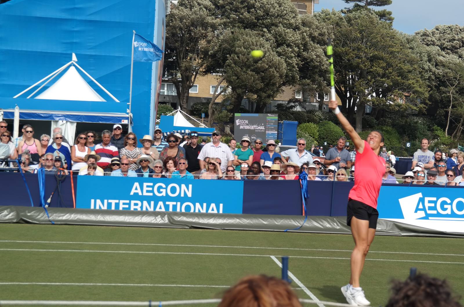 Francesca Schiavone in action at the Eastbourne qualifiers