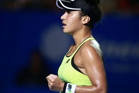 Heather Watson clenches her fist during Acapulco Final 2020